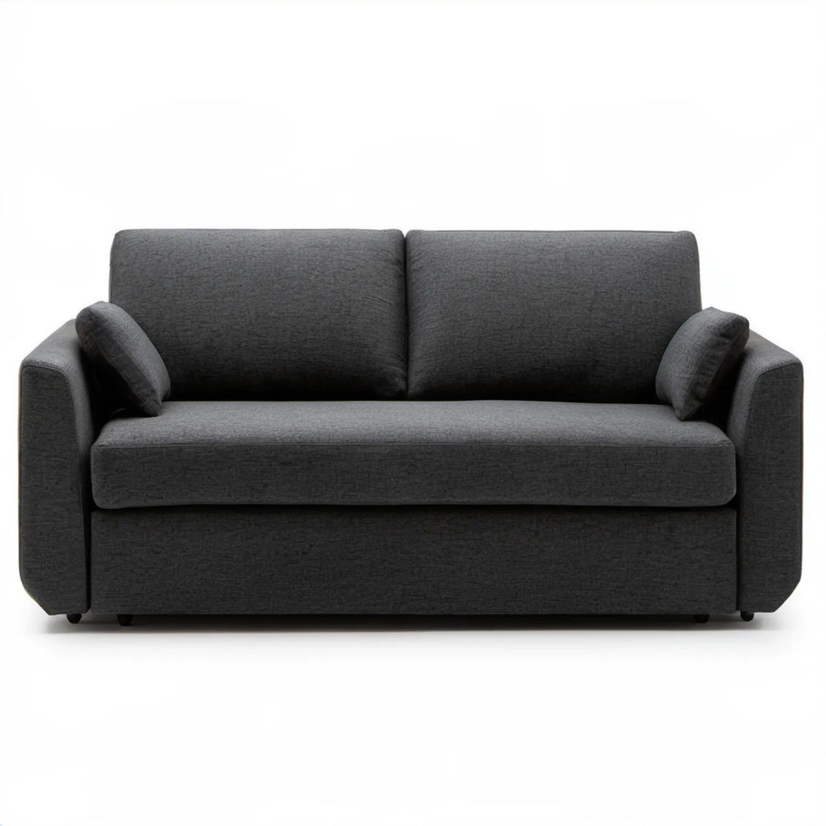 Grafitowa sofa dwuosobowa z tkaniny poliestrowej 150 x 85 x 85 cm
