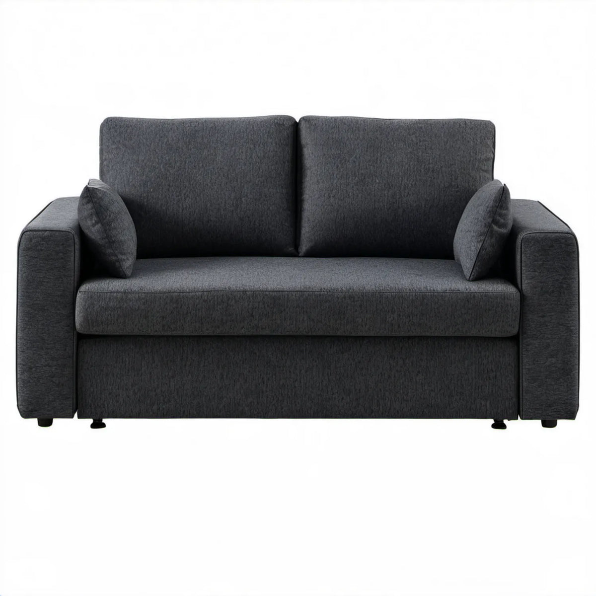 Dwuosobowa kanapa tapicerowana ciemnoszara 150 x 90 x 85 cm