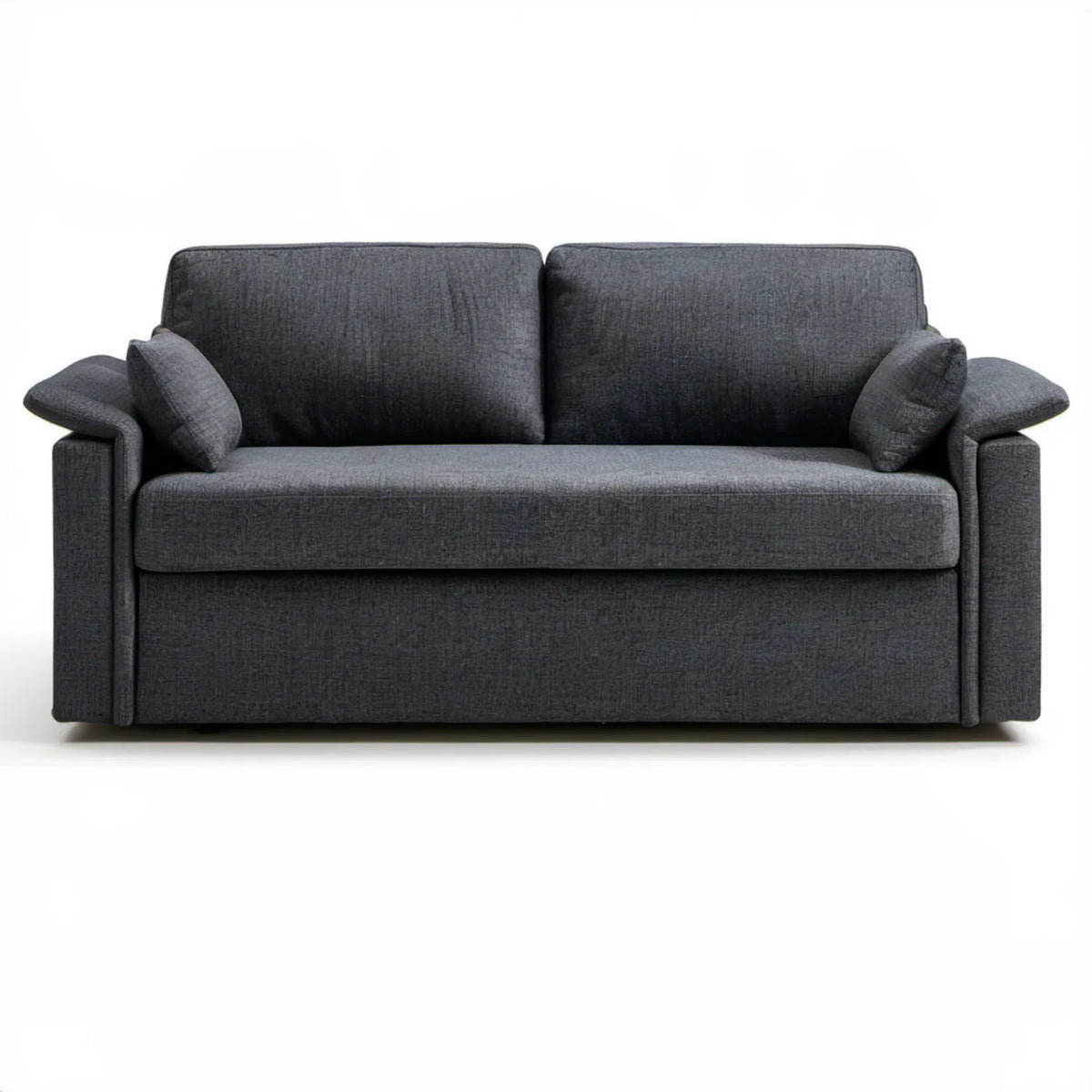 Grafitowa sofa dwuosobowa z tapicerką poliestrową 160 x 90 x 85 cm
